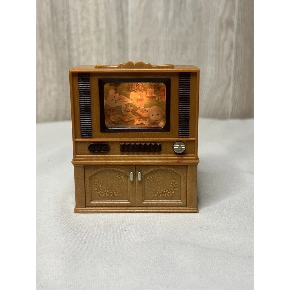 Vintage CalicoCritters Sylvanian Families Living Room Light Up Deluxe TV Cabinet